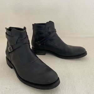 Frye crosstrap black tumbled leather